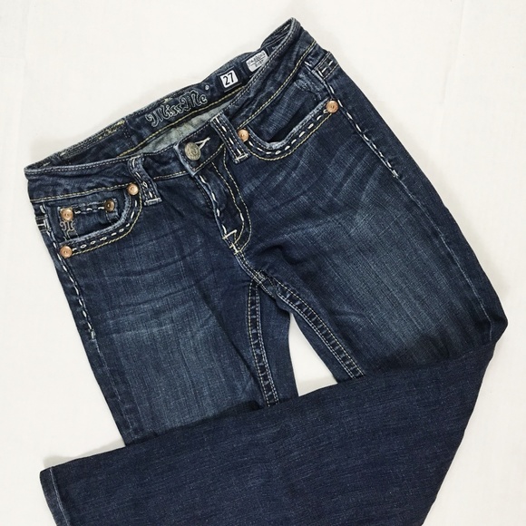 Miss Me Denim - Miss Me Medium Wash Thick Stitch Boot Cut Jeans